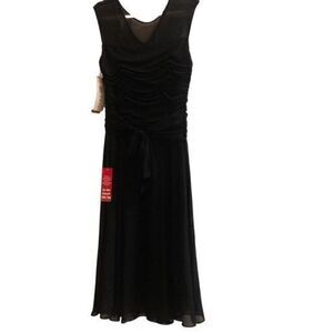 NEW! Black Sheer Neckline Sleeveless‎ Maxi Dress Size 8